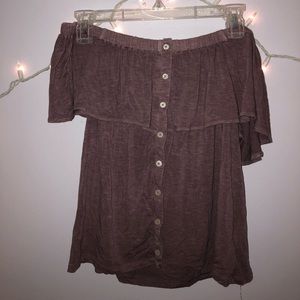 Off the shoulder button down American Eagle top